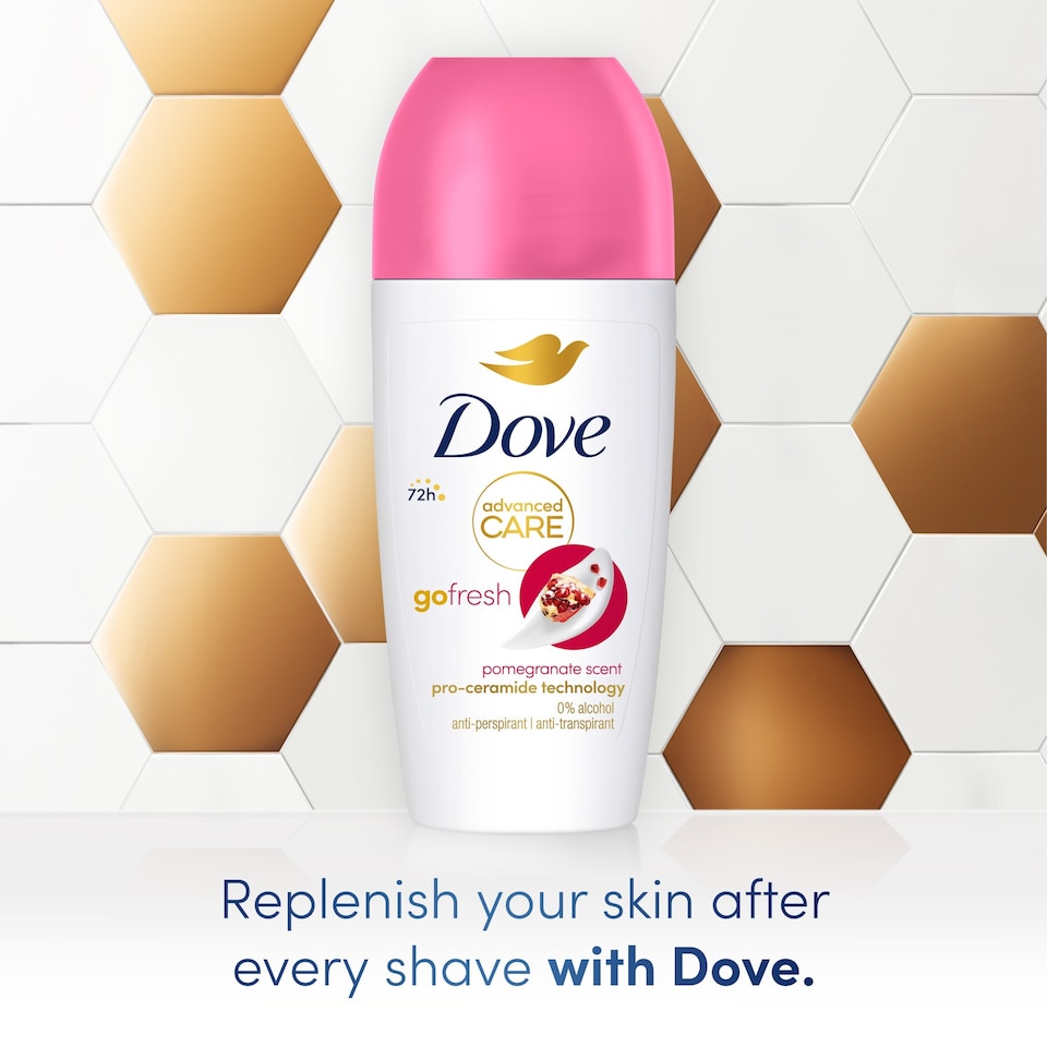 image 1 of Dove Women Go Fresh Pomegranate 72h Advanced Care Roll-On Antiperspirant Deodorant 50ml