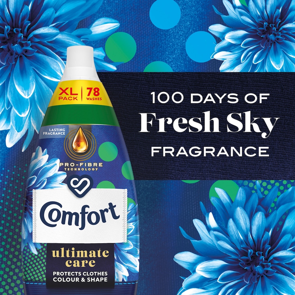 image 1 of Comfort Ultimate Care Fresh Sky Fabric Conditioner 78 Wash 1178ml