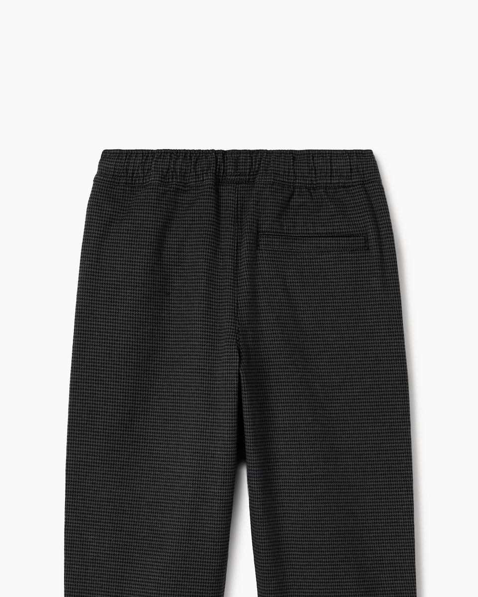 image 1 of F&F Boys Check Drawstring Trousers in Black