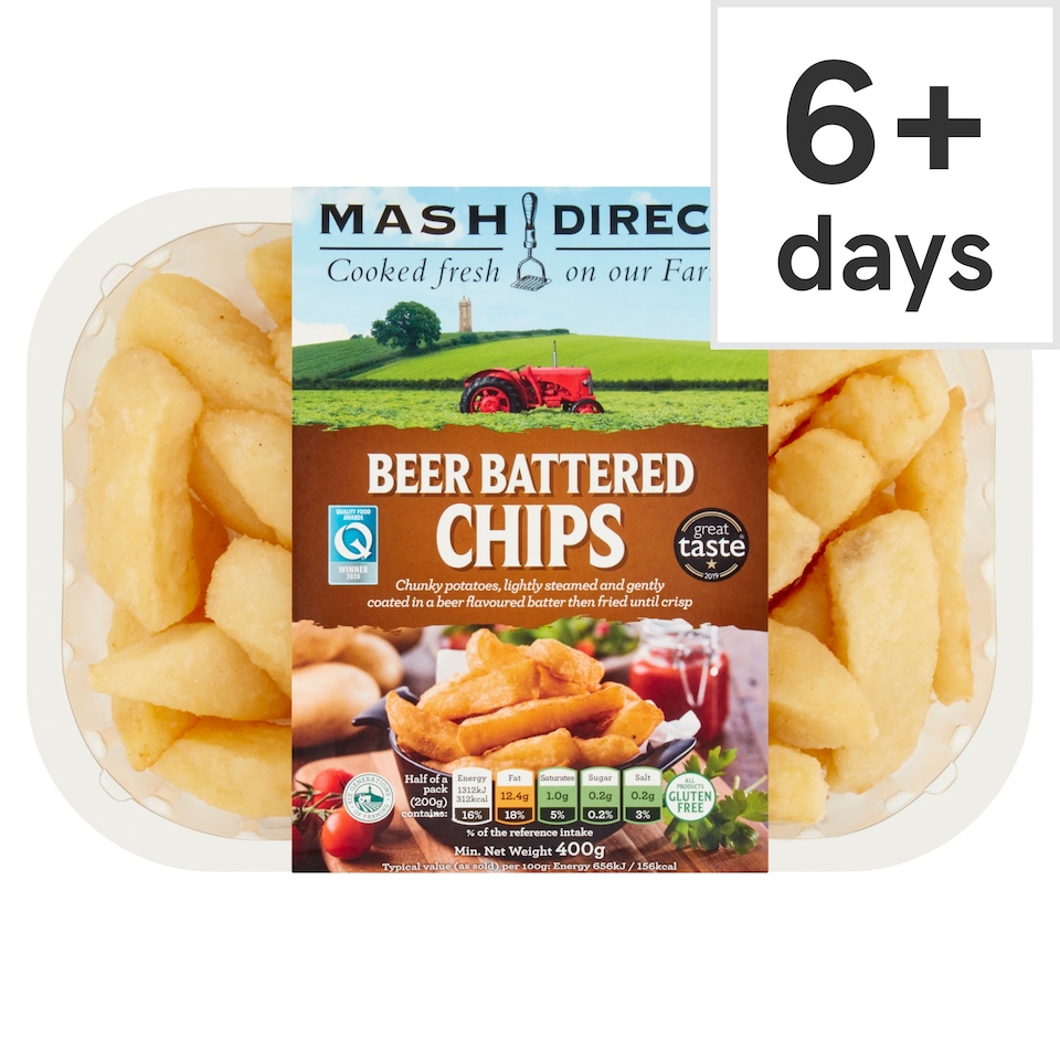 Mash Direct Beer Battered Chips 400G