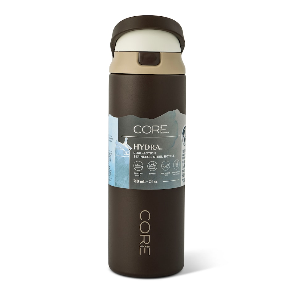 image 1 of Core Kitchen Mocha Hydra Dual Function Water Bottle 710ml