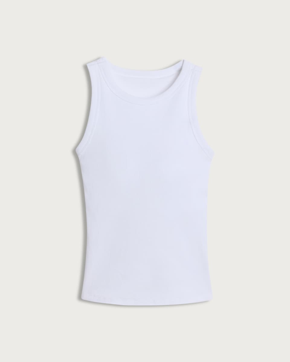 image 1 of F&F Cotton Rich Contour Ribbed Secret Support Vest in White