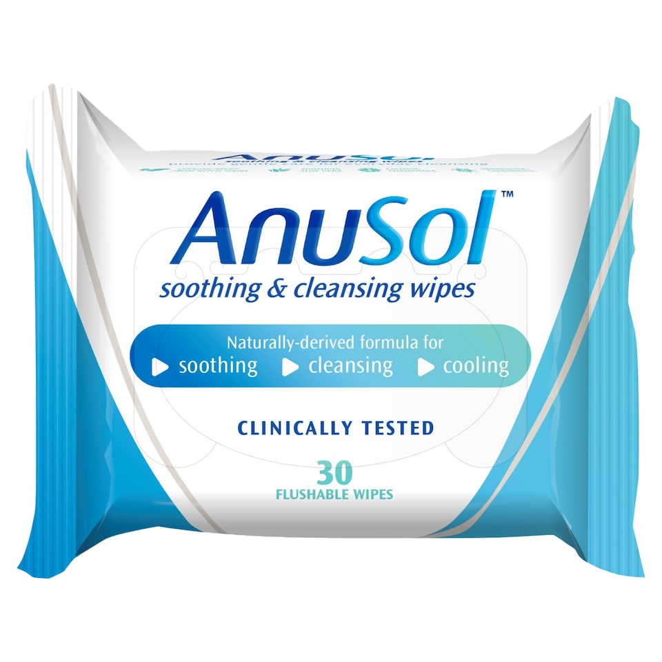 image 1 of AnuSol Soothing and Cleansing Flushable Wipes 30s