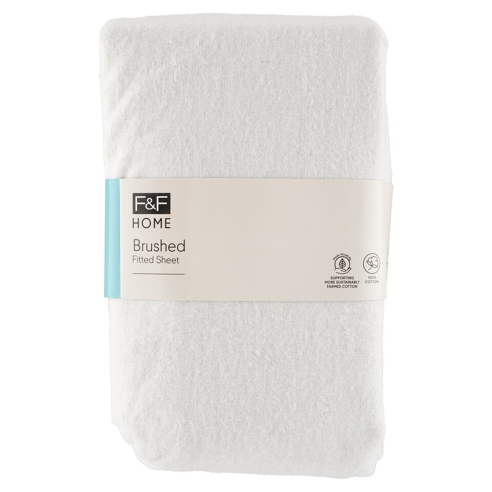 F&F Home Brushed Silver Fitted Sheet 160 x 200 cm