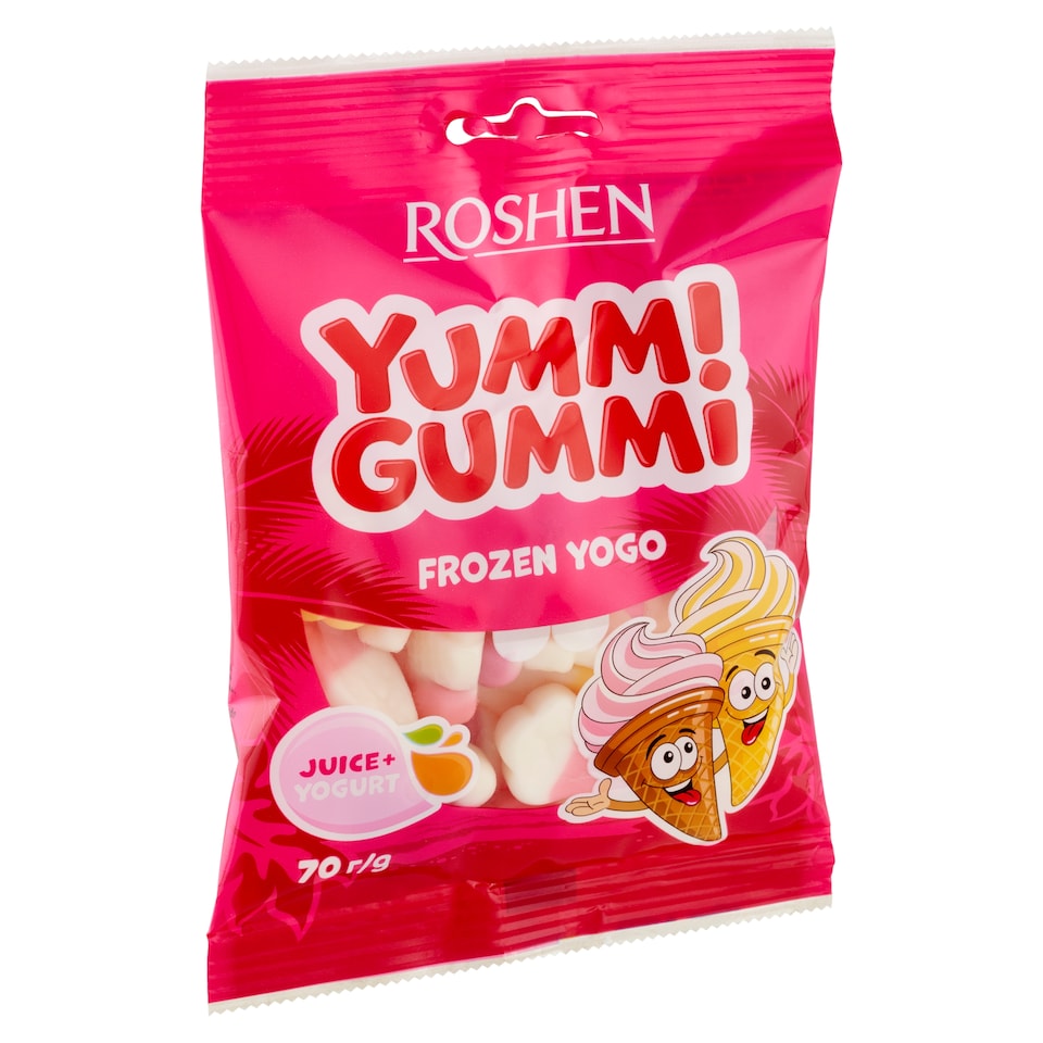 Roshen Yummi Gummi Frozen Yogo gyümölcs és joghurt ízesítésű gumicukorkák 70 g  1. kép