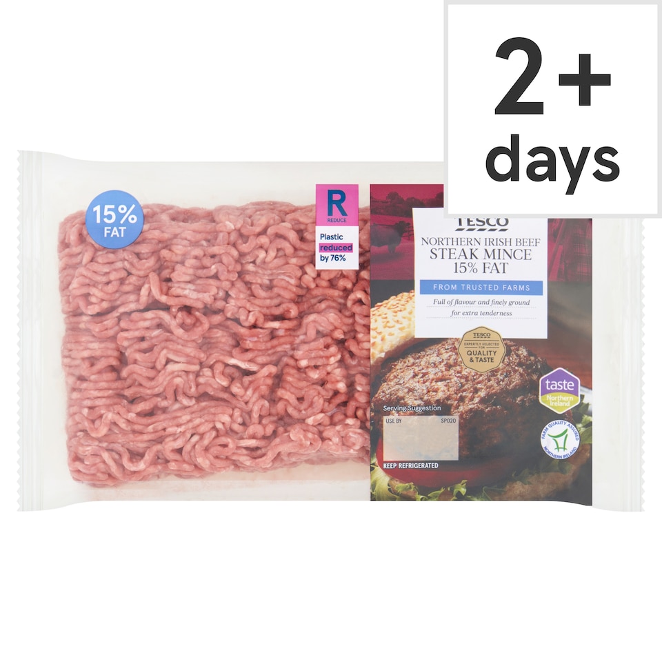 Tesco Northern Irish Beef Steak Mince 15% Fat 750g
