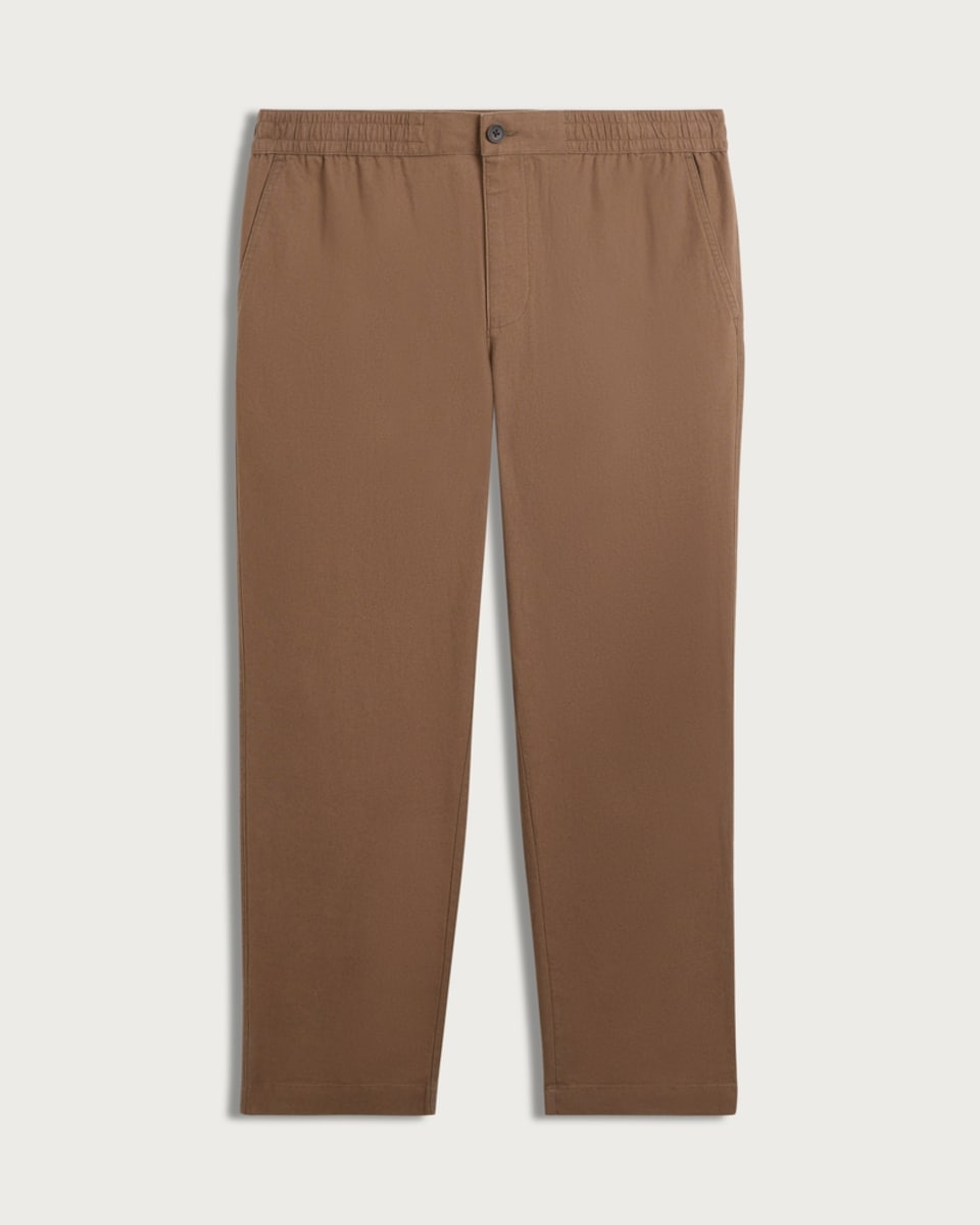 image 1 of F&F Linen Rich Chino Trousers in Brown