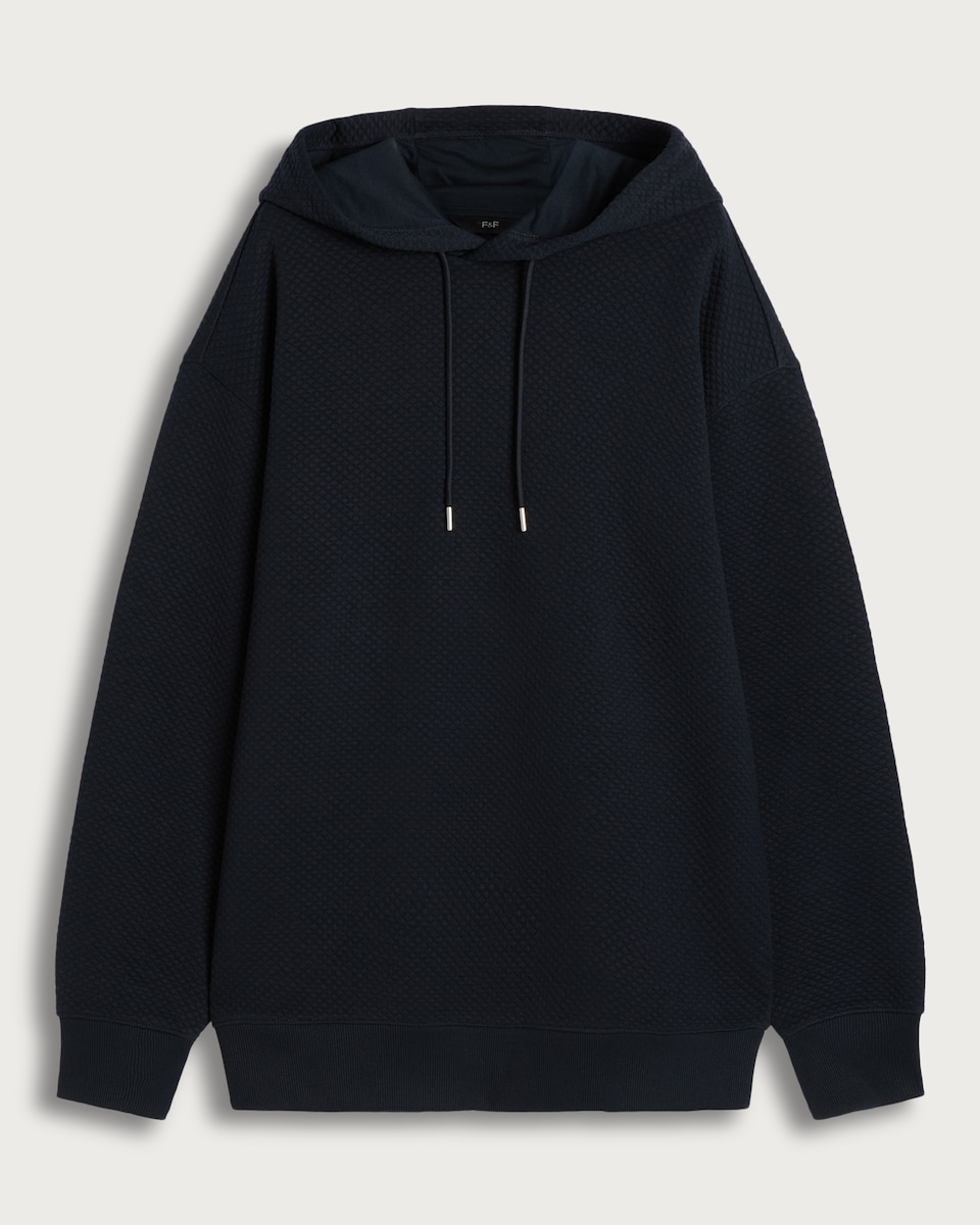 F&F Quilted Textured Hoodie in Navy
