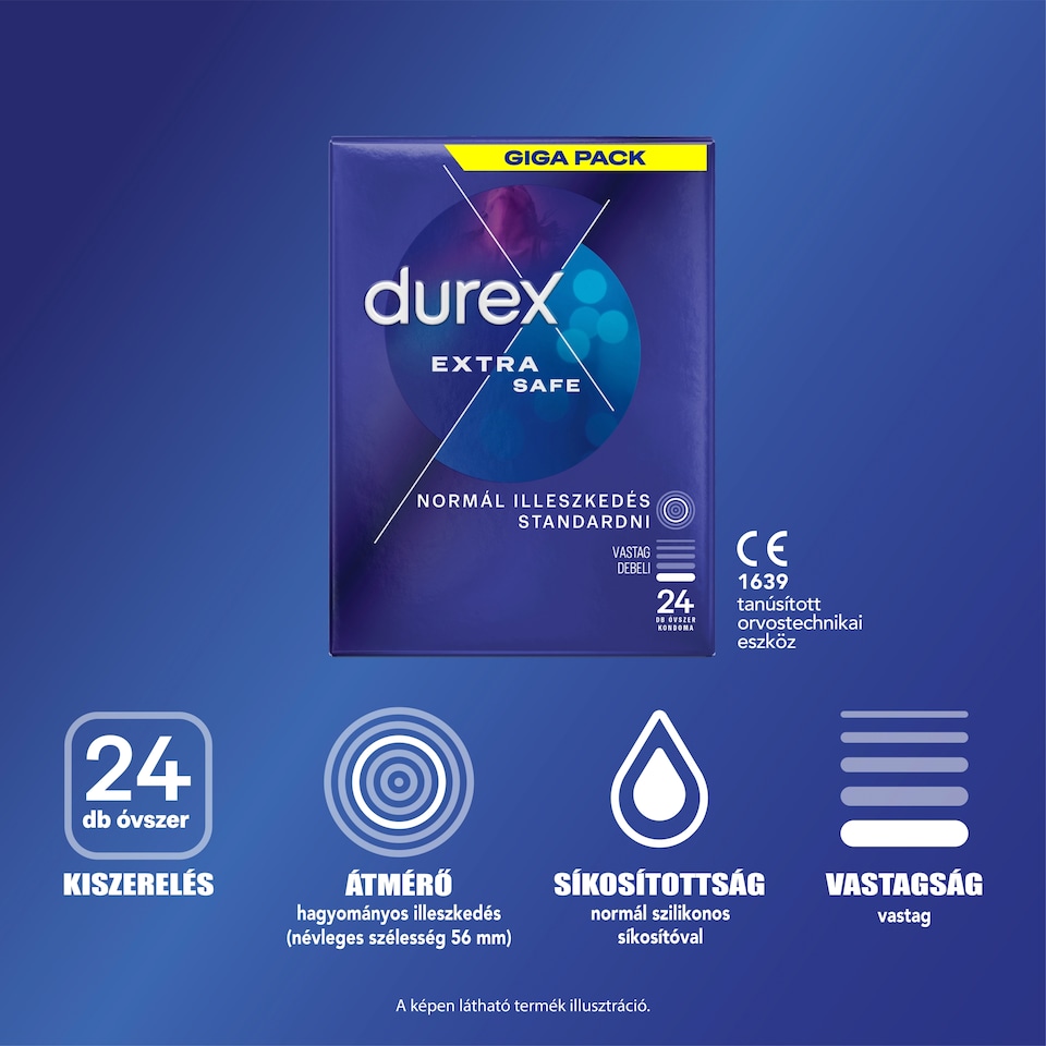 Durex Classic Extra Safe óvszer 24 db 1. kép