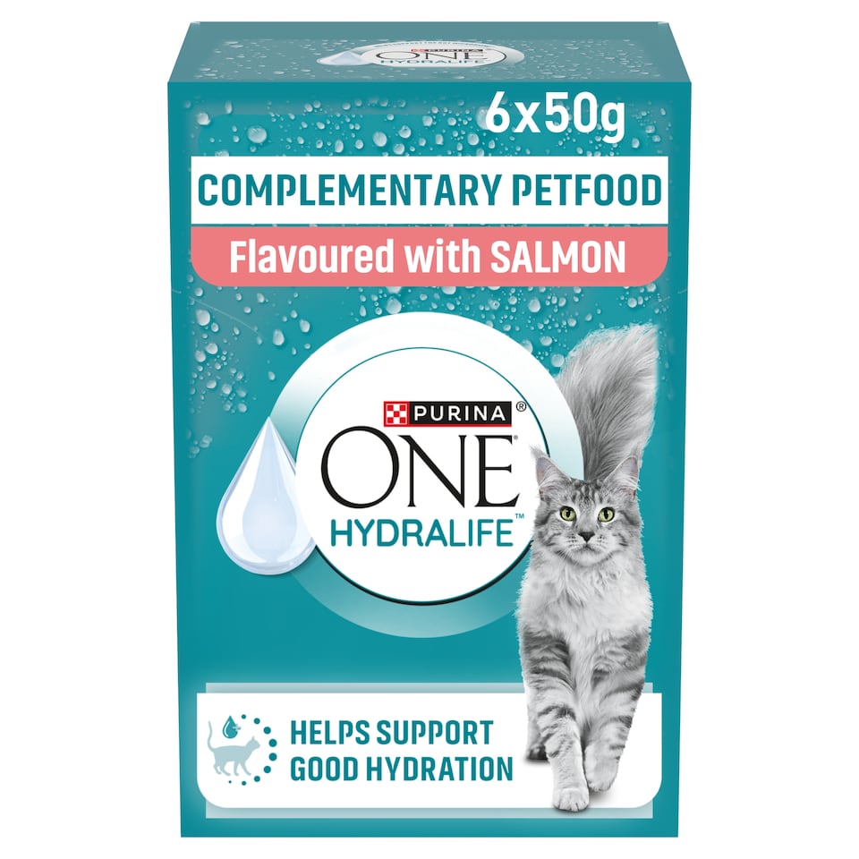image 1 of Purina ONE HYDRALIFE with Salmon Cat Compliment 6x50g