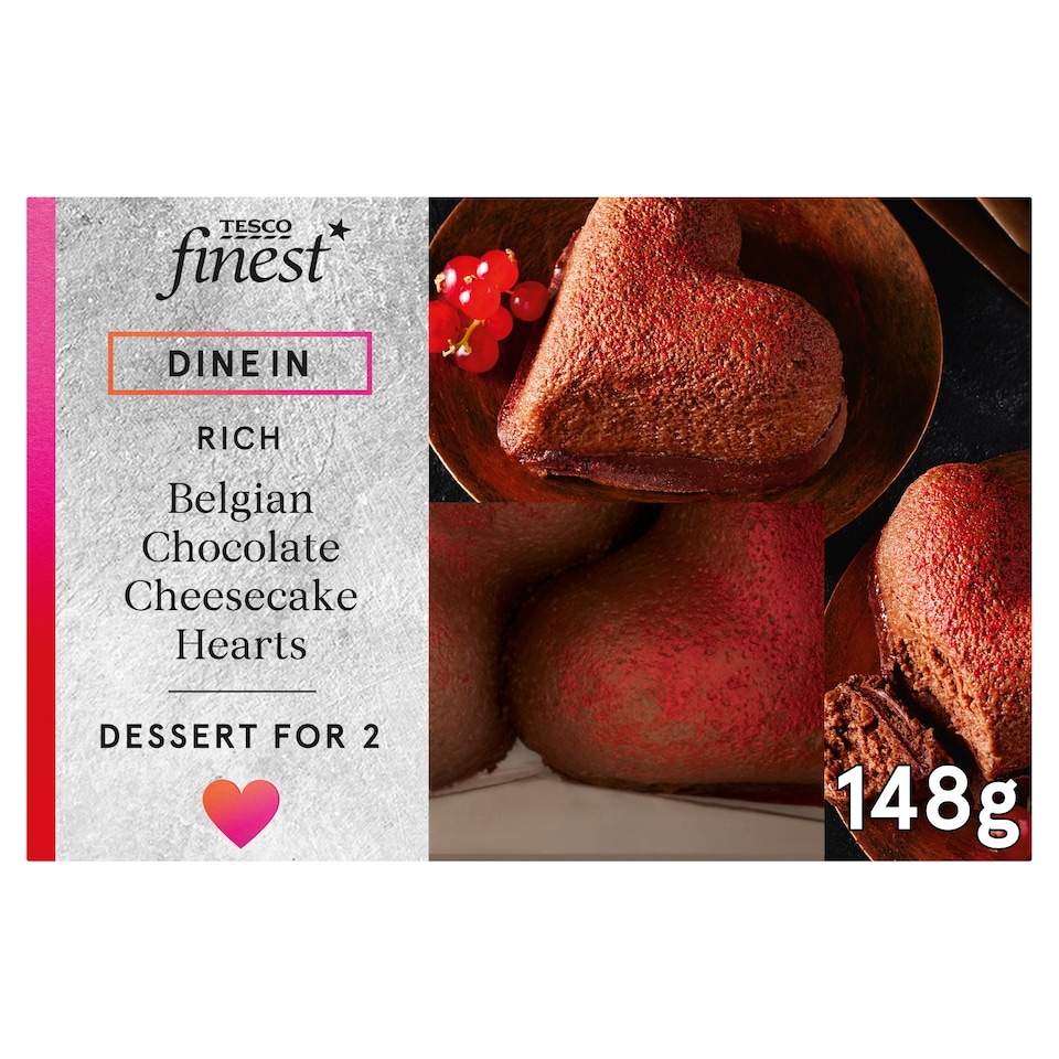 image 1 of Tesco Finest Chocolate Cheesecake Hearts 148g