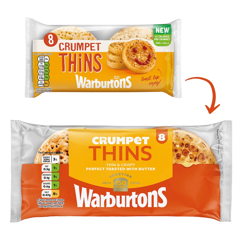image 1 of Warburtons Crumpet Thins 8 pack