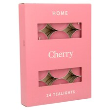 TESCO CHERRY TEALIGHTS 24PK