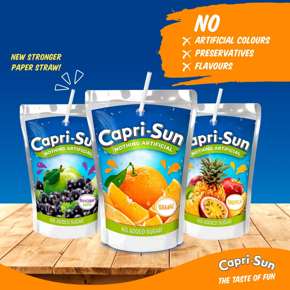 image 1 of Capri Sun No Added Sugar Orange 8 X 200Ml