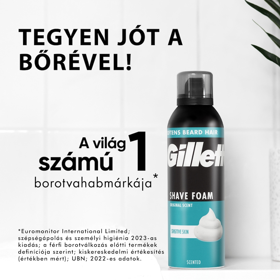 Gillette Classic Sensitive Borotvahab, Érzékeny Bőrre, 400 ml 1. kép