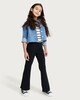 image 1 of F&F Girls Cotton Rich Flared Leggings in Black