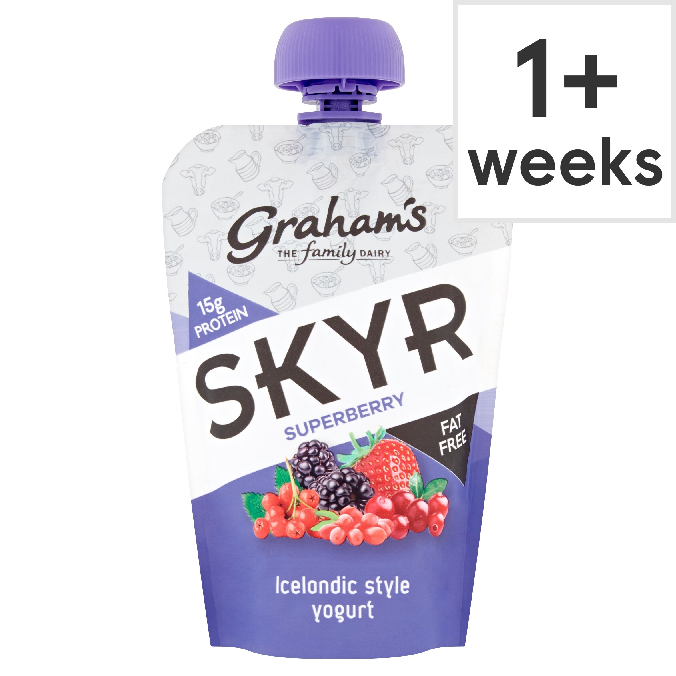 Tesco Yogurt Raspberry Grahams Skyr Yogurt Icelondic Style Superberry 150G - Tesco Groceries