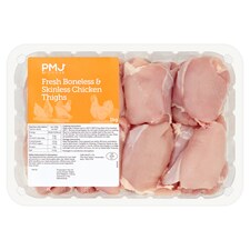 Pmj Foods Fresh Boneless & Skinless Chicken Thighs 1Kg