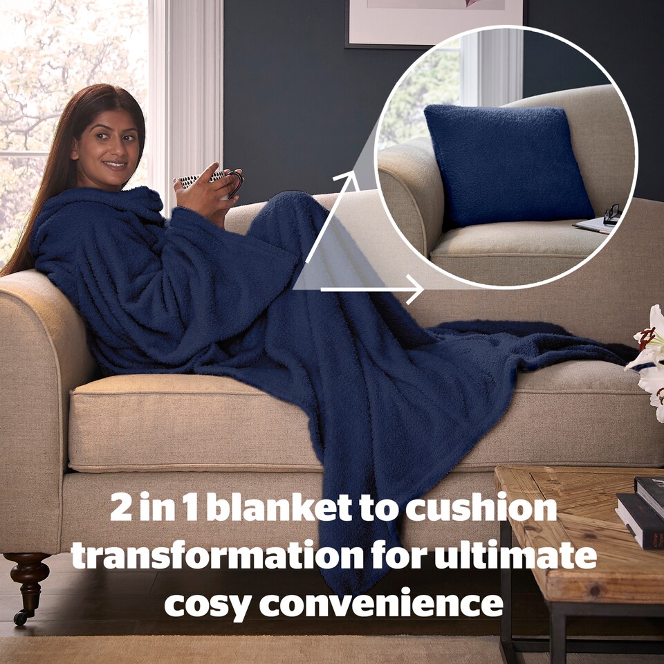image 1 of Silent Night Navy Snugsie Blanket
