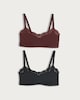 image 4 of F&F 2-Pack Contour Lace Trim Crop Tops in Purple