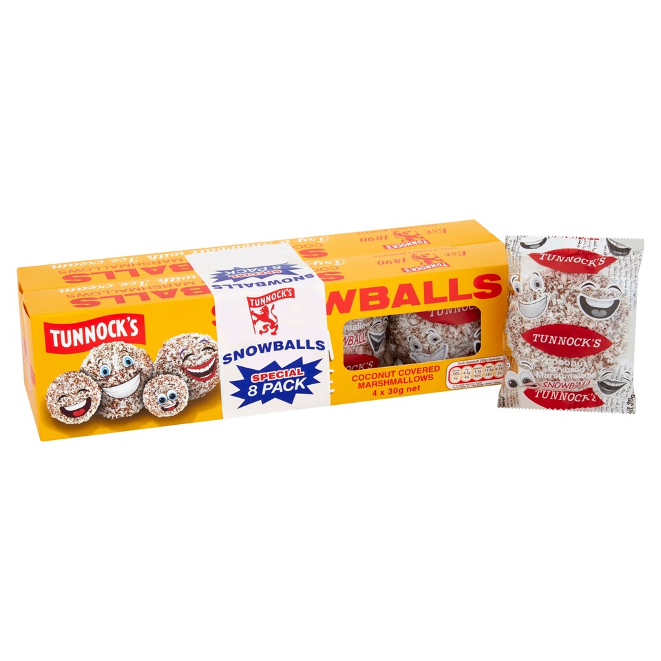 image 1 of Tunnocks Snowballs Coconut Covered Marshmallows Multipack, 8 Pack 285g