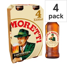 Birra Moretti Premium Lager Beer Bottle 4x330ml