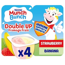 Munch Bunch Double Up Strawberry Banana Fromage Frais 4X85g