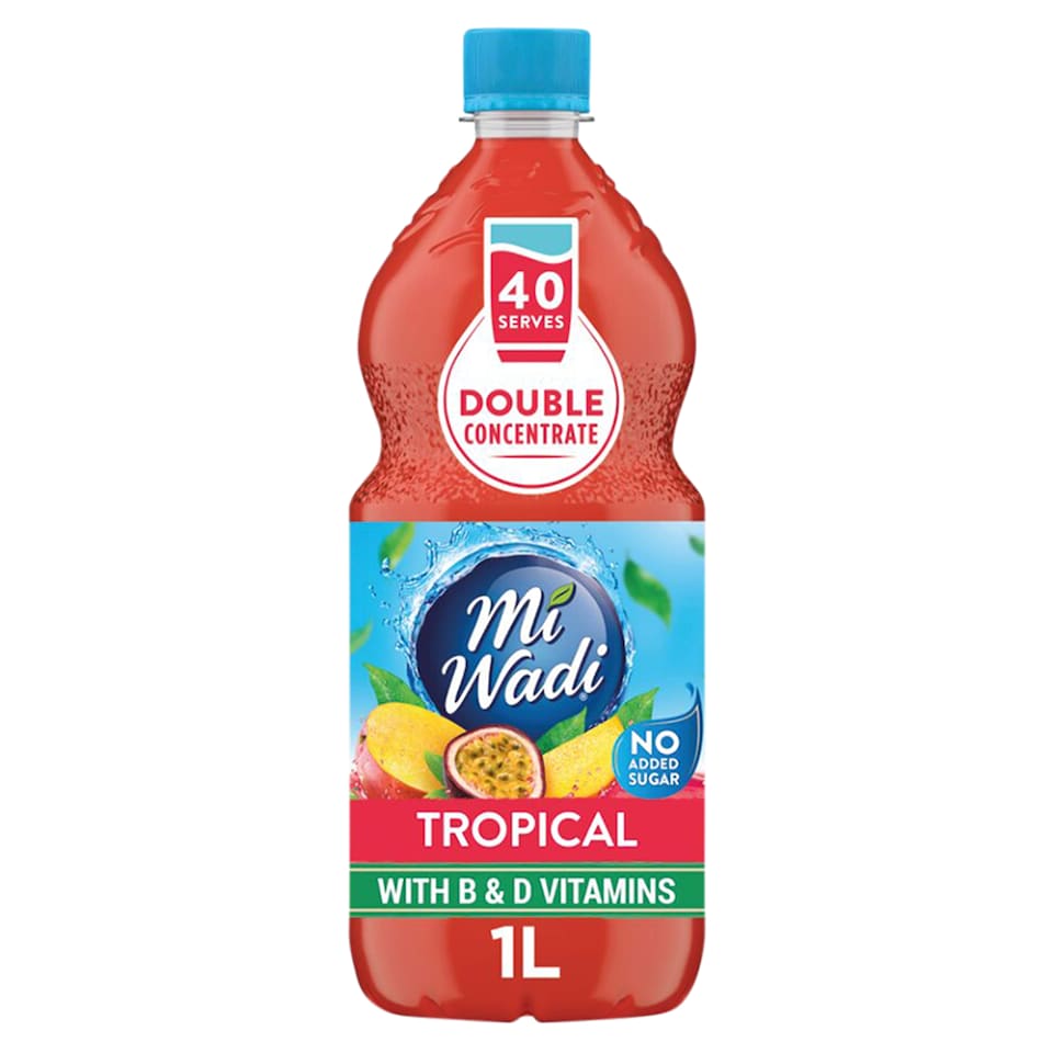 MiWadi Tropical Double Concentrate No Added Sugar Squash 1L