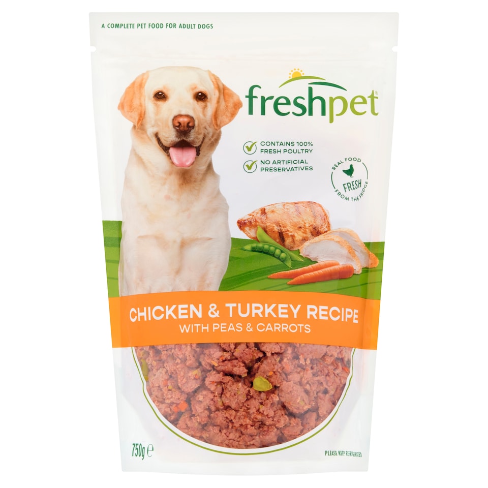 Freshpet Chicken & Turkey with Peas & Carrots Fresh Dog Food 750g