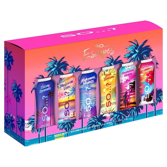 So...? Escapes Body Mist Set 6X50ml Tesco Groceries