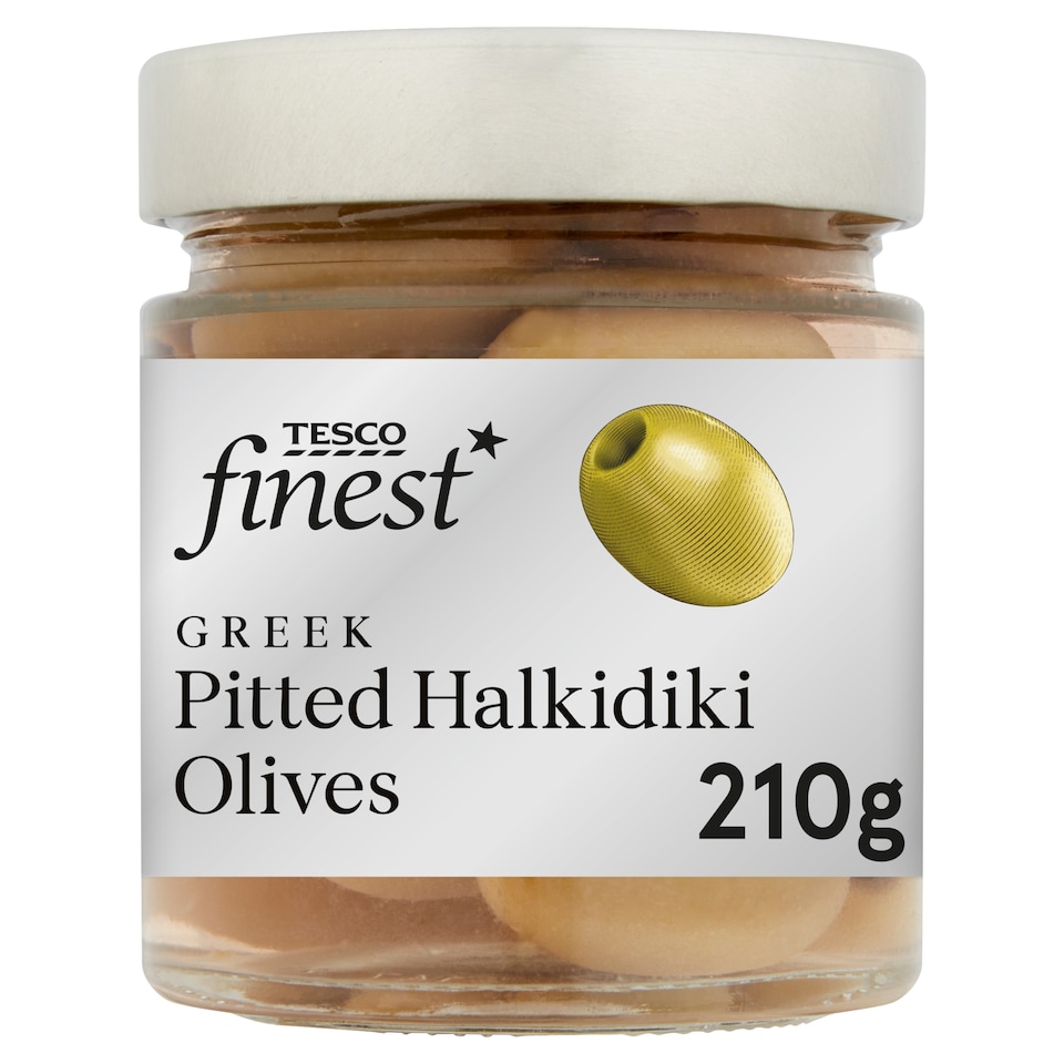 obrázok 1 z Tesco Finest Zelené vykôstkované Halkidiki olivy v slanom náleve 210 g