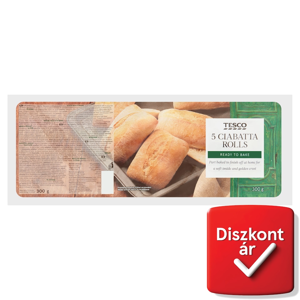 Tesco ciabatta 5 db 300 g