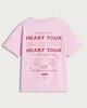 image 5 of F&F Girls Pure Cotton Limited Edition Heart Tour T-Shirt in Pink