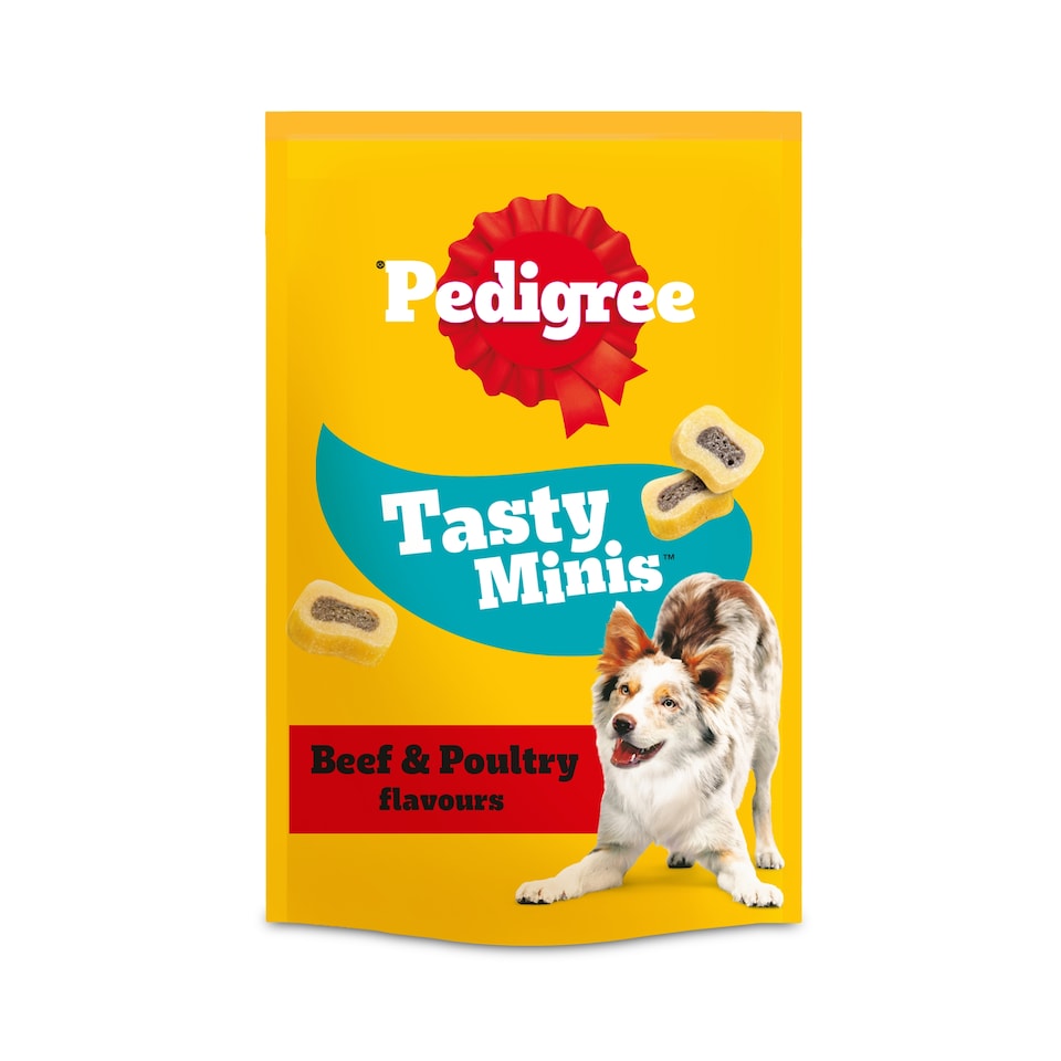 image 1 of Pedigree Tasty Minis Adult Dog Treat Slices Beef & Poultry 155g