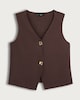 image 3 of F&F Sleeveless Two Button Waistcoat in Brown