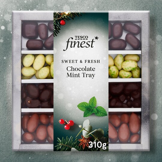 Tesco Finest After Dinner Chocolate Mint Tray 310G Tesco Groceries