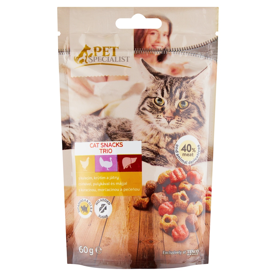 Tesco Pet Specialist Pamlsky s kuracinou, morčacinou a pečeňou 60 g