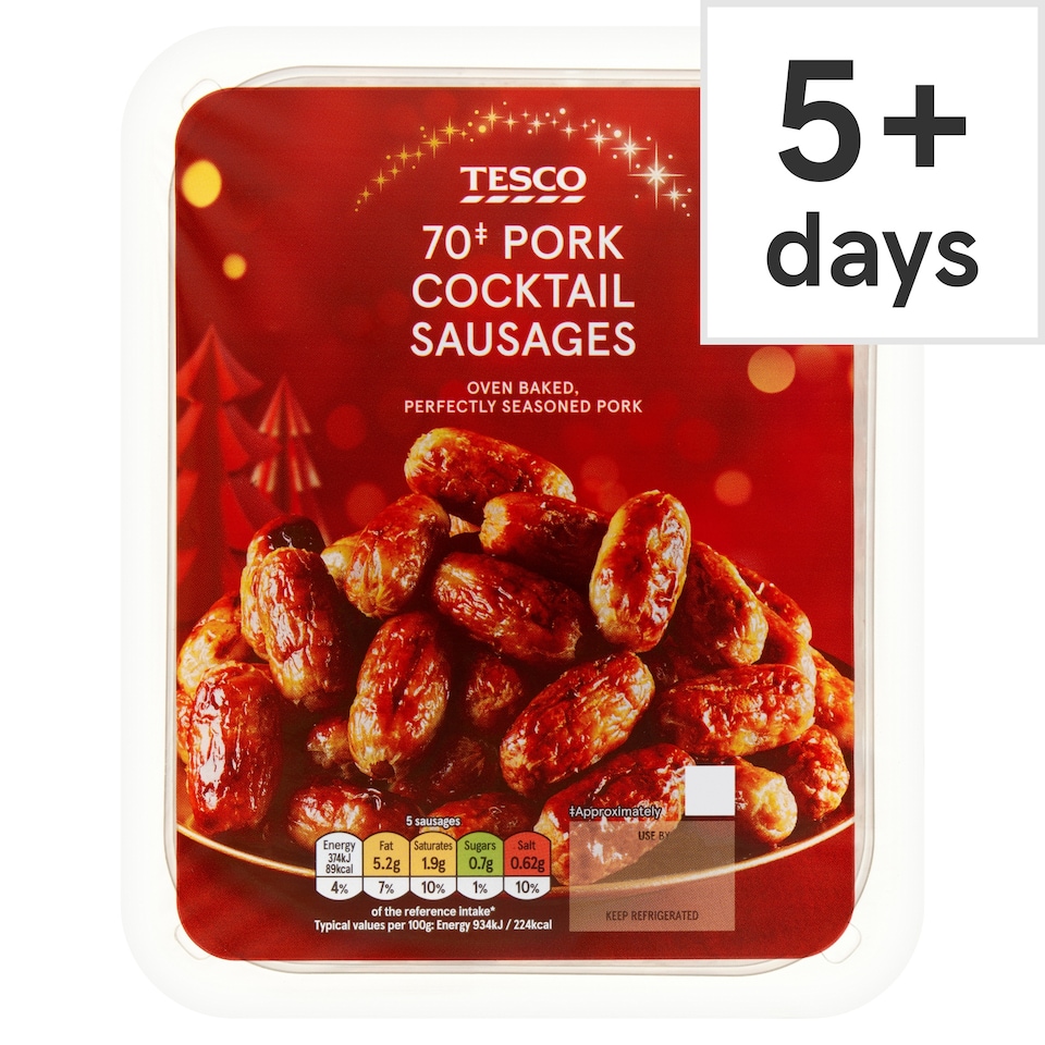 Tesco Pork Cocktail Sausages 70 Pack 560g