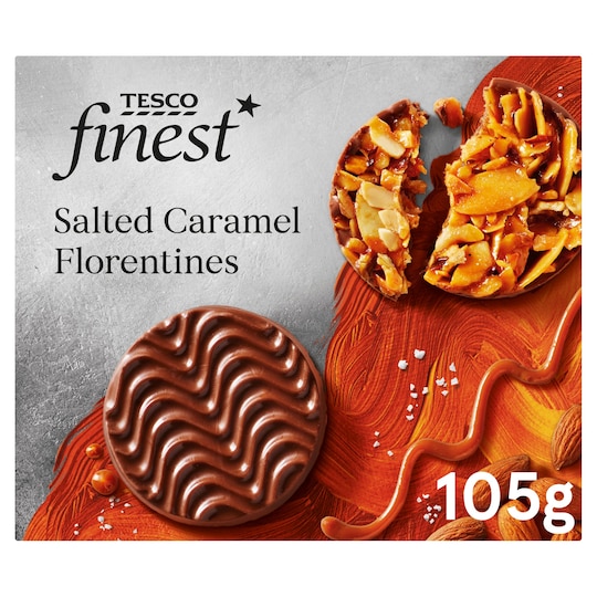 Tesco Finest Salted Caramel Florentines 105G Tesco Groceries