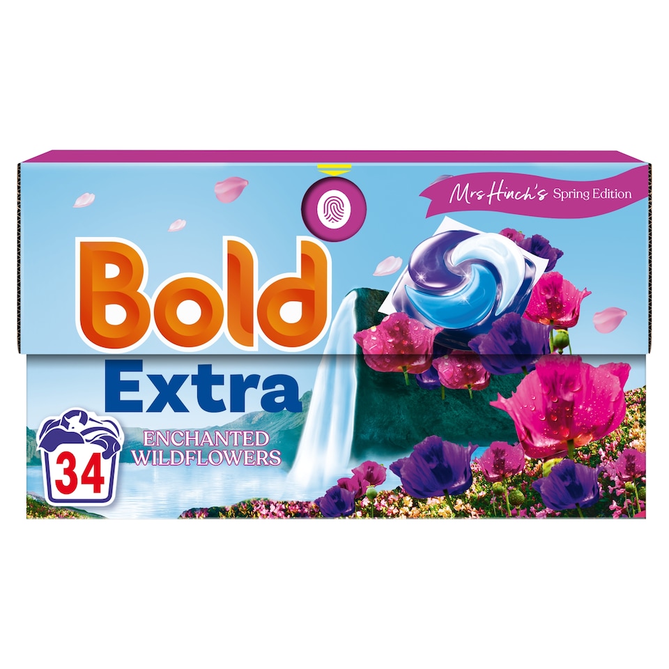 image 1 of Bold Extra Washing Liquid Pods Enchanted Wildflowers 34 washes 788.8g