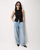 image 2 of F&F High Rise Relaxed Fit Jeans in Blue