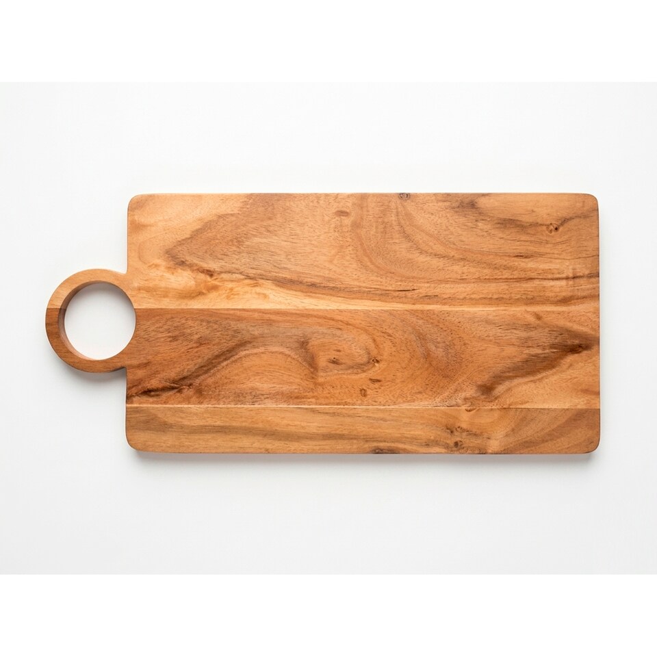 F&F Home Acacia Wood Serving Board With Handle