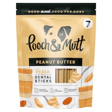 Pooch & Mutt Vegan Dental Sticks - Peanut Butter 7 Pack 251g