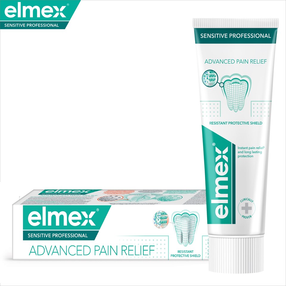 obrázok 1 z elmex® Sensitive Professional Advanced Pain Relief zubná pasta na citlivé zuby 75 ml
