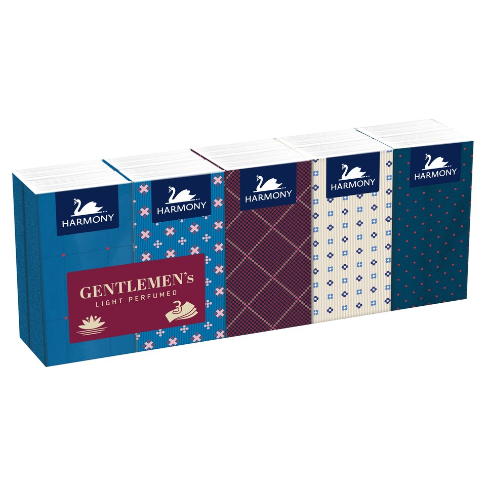 obrázok 1 z Harmony Gentlemen's Light Perfumed papierové vreckovky 3 vrstvy 10 x 10 ks