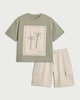 image 4 of F&F Boys 2-Piece Island Adventures T-Shirt and Cargo Shorts Set in Khaki