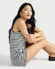 image 2 of F&F Cotton Blend Striped Co-ord Shorts in Multi Black