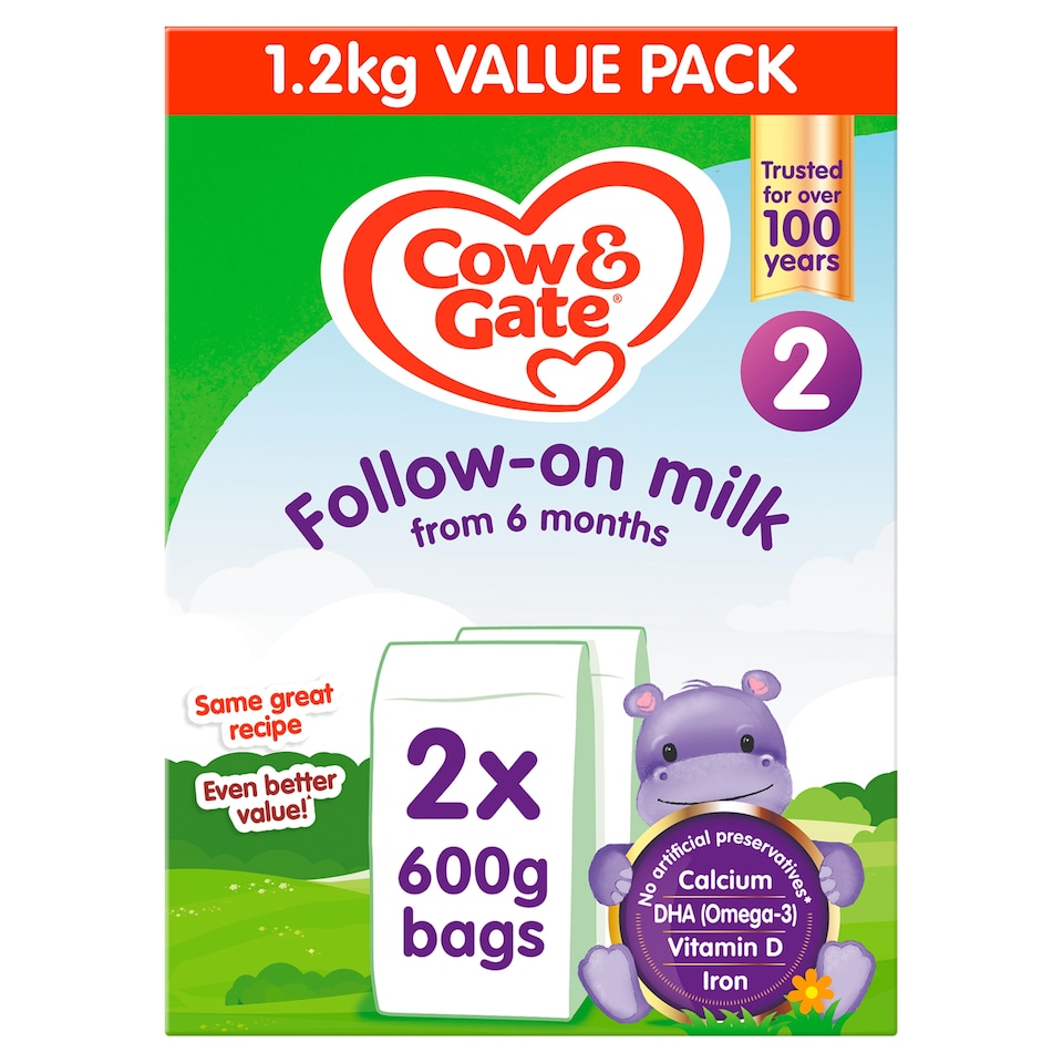 image 1 of Cow & Gate 2 Follow On Baby Milk Formula Powder 6-12 Months Big Pack 1.2kg