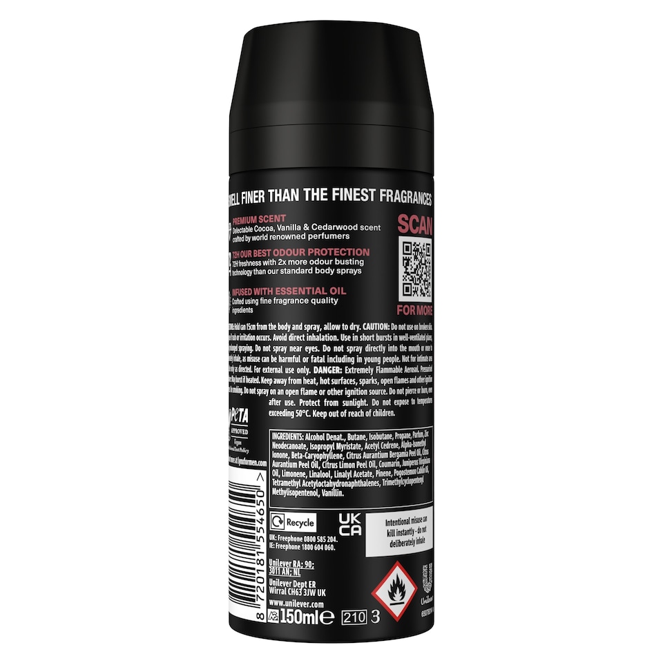 image 1 of Lynx Fine Fragrance Collection Deodorant Bodyspray Cocoa Velvet 150ml