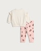 image 2 of Rolling Stones 2-Piece Cotton Rich Sweatshirt and Leggings Set in Pink